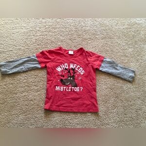 holiday reindeer printed shirt toddler boy girl top long sleeve tee 100% cotton